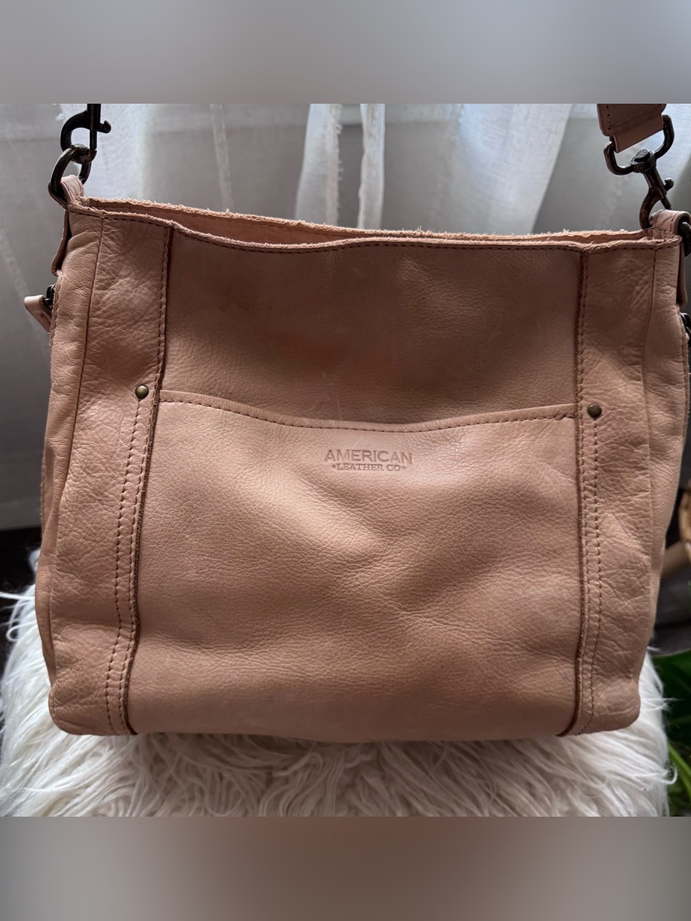 American Leather Co. Soft Tan Leather Shoulder Bag
